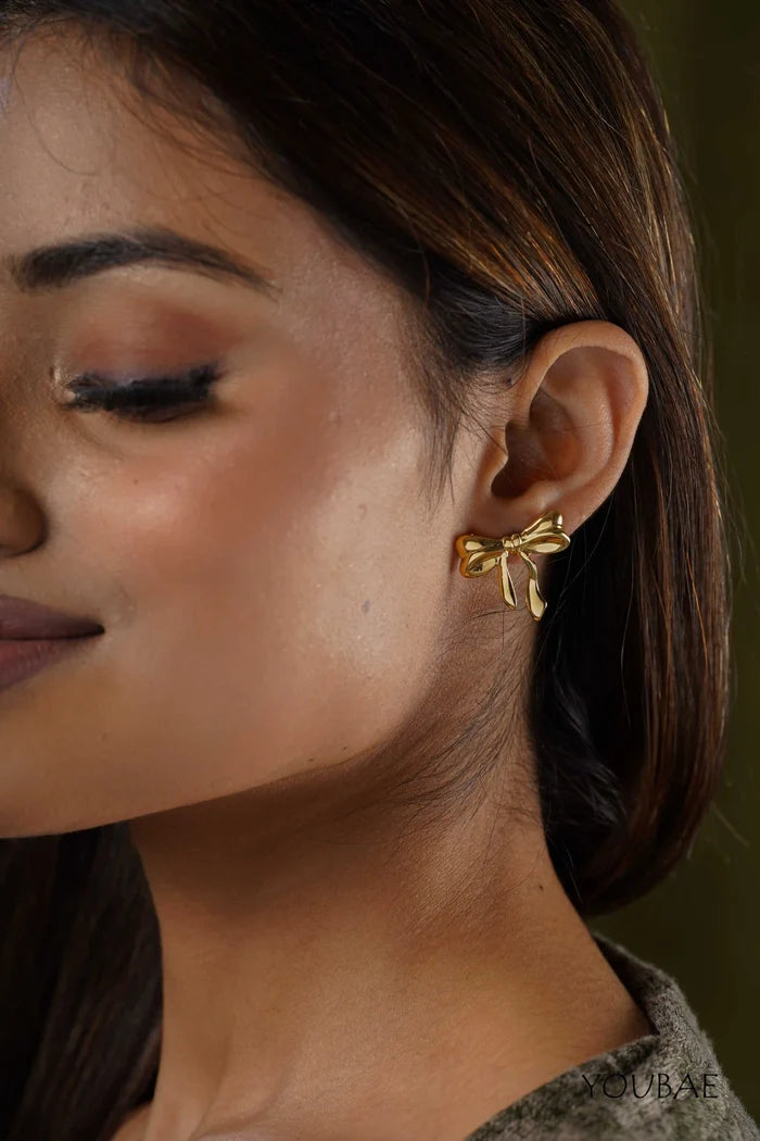 Classic Timeless Bow Studs, Anti-Tarnish Steel Earrings