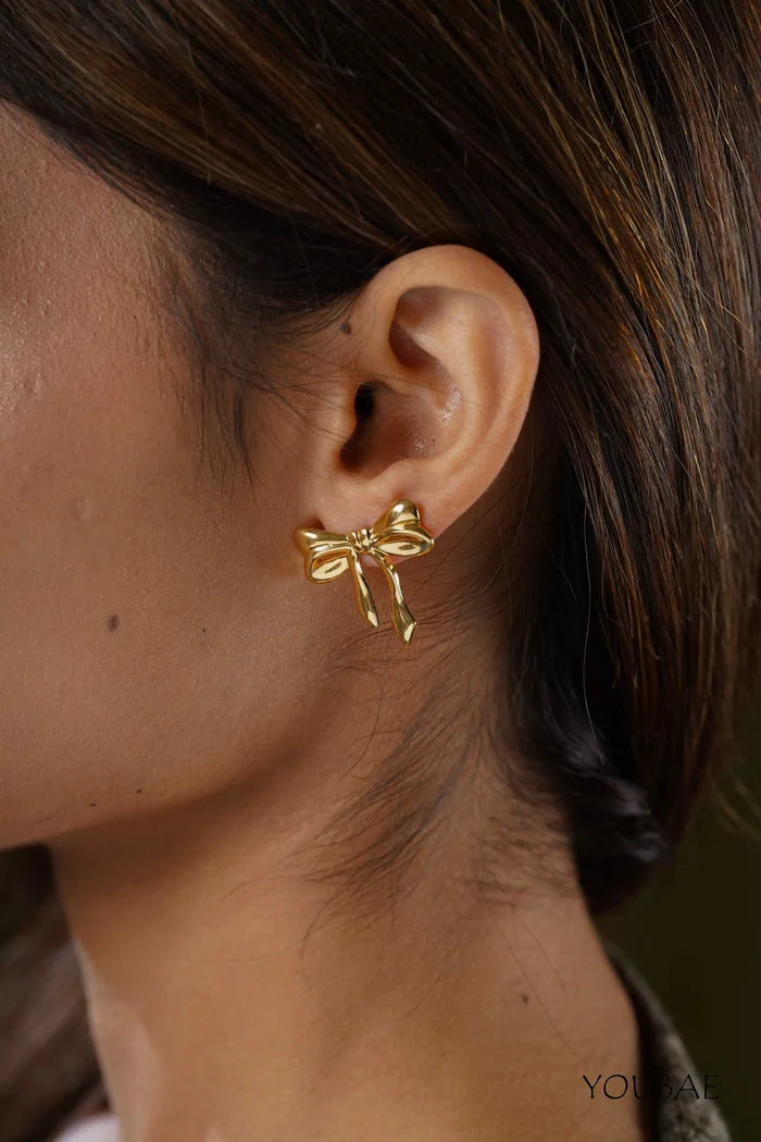 Classic Timeless Bow Studs, Anti-Tarnish Steel Earrings