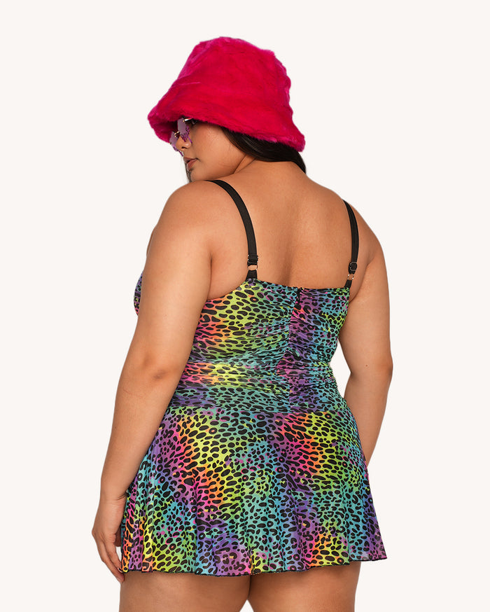 Cosmic Jungle Cutout O-Ring Mesh Dress