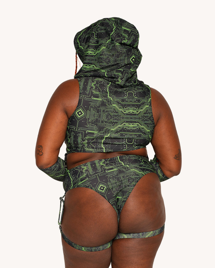 Cyber Matrix Bodysuit with Sleeves