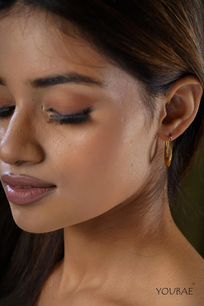 Daphne Hoops, Anti-Tarnish Steel Earrings