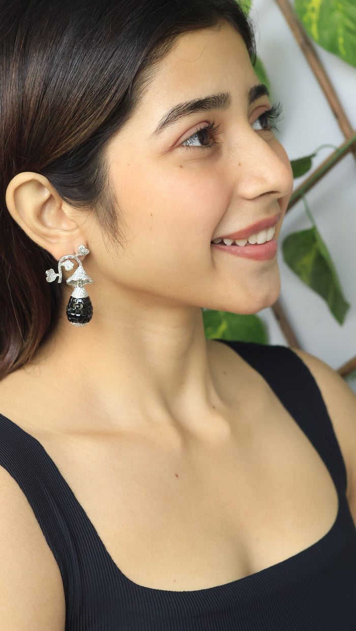 Deena Invisible Stone Setting AD Earrings