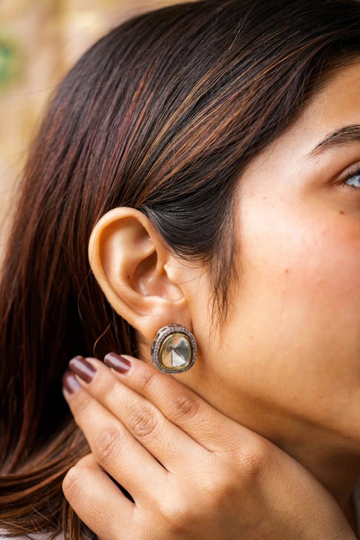 Deevasha Kundan Gold Plated Fusion Studs