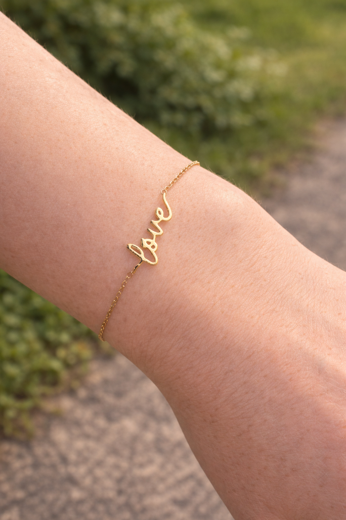 Delicate Love Script Bracelet | Final Sale