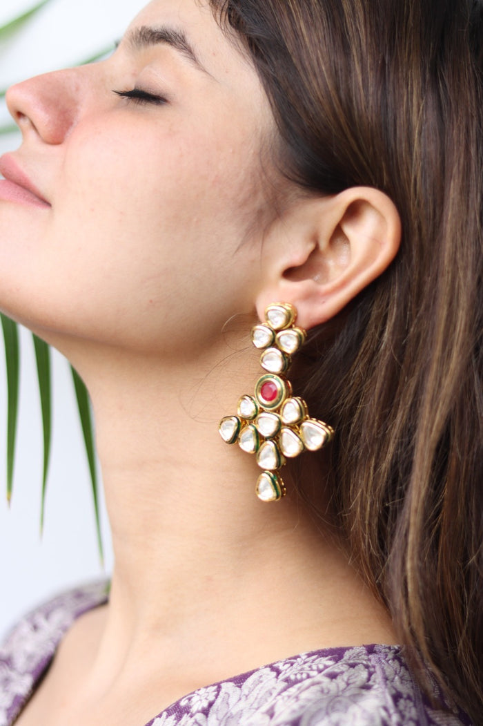 Devki Gold Plated Kundan Earrings