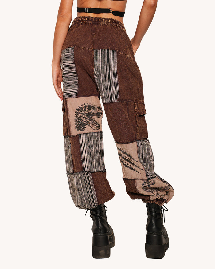 Dino Patch Cargo Wide Leg Pants