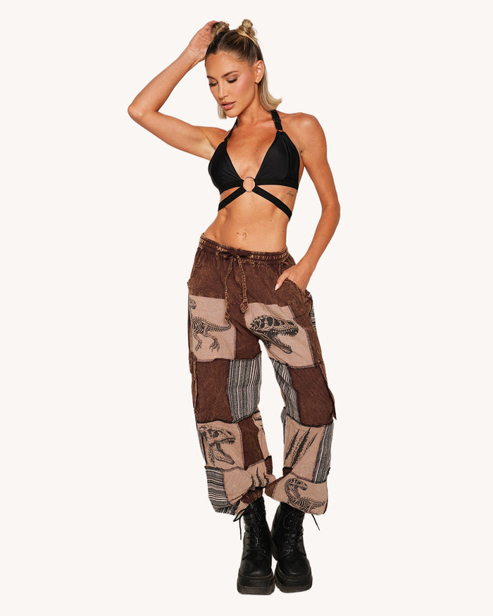 Dino Patch Cargo Wide Leg Pants