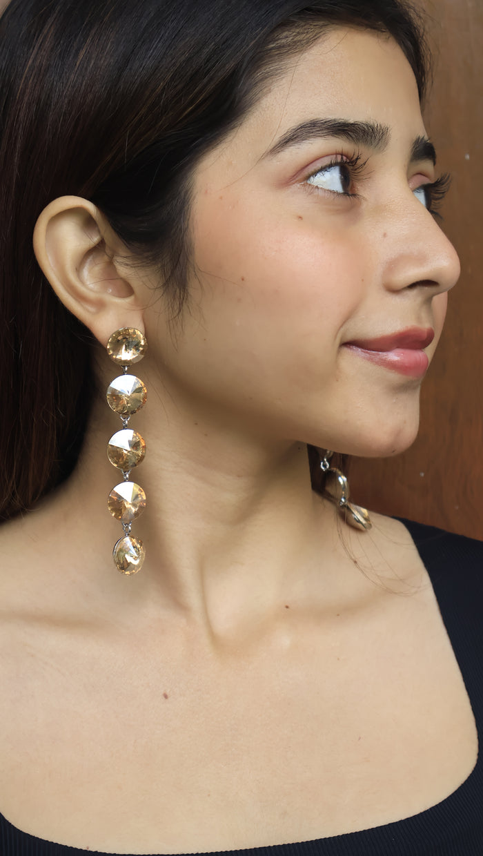 Domina Swarovski Look Alike Anti Tarnish, Stainless Steel Drop Earrings