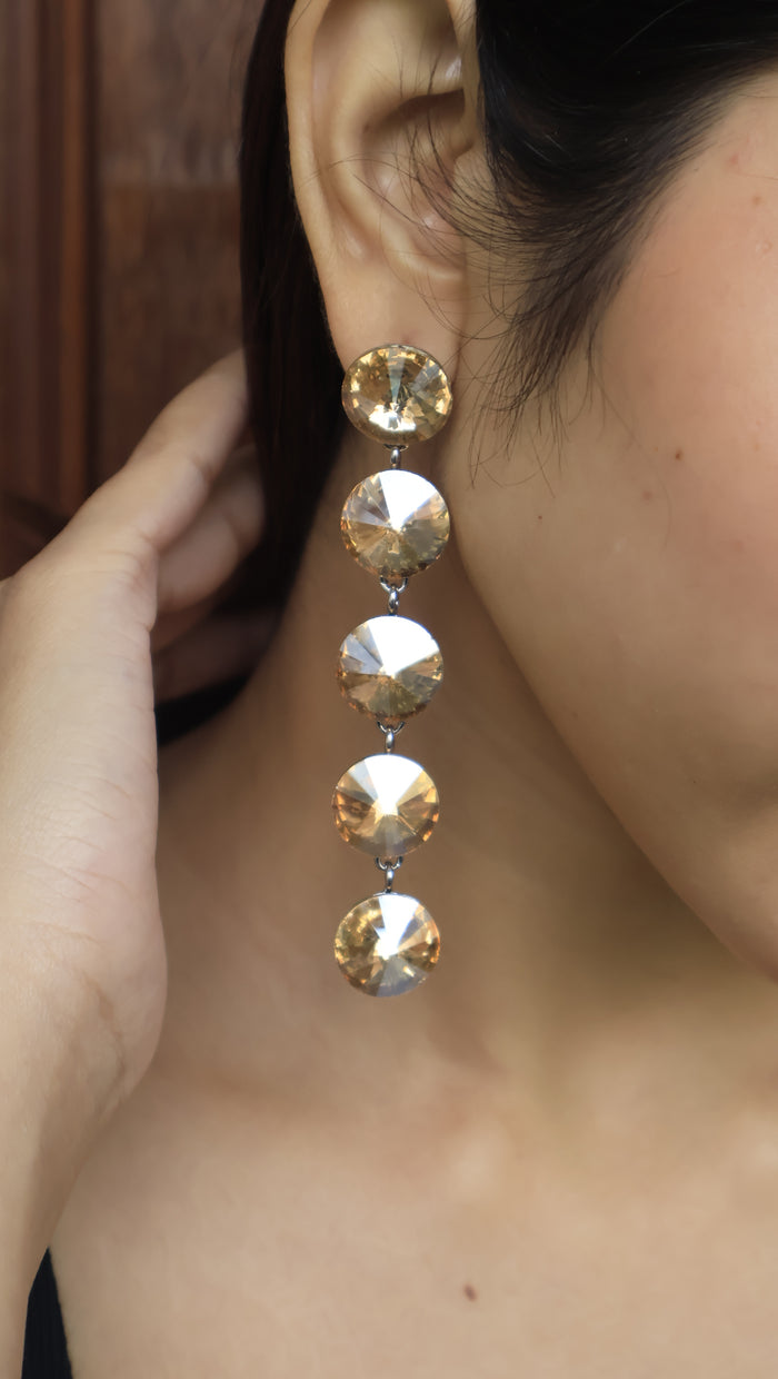 Domina Swarovski Look Alike Anti Tarnish, Stainless Steel Drop Earrings