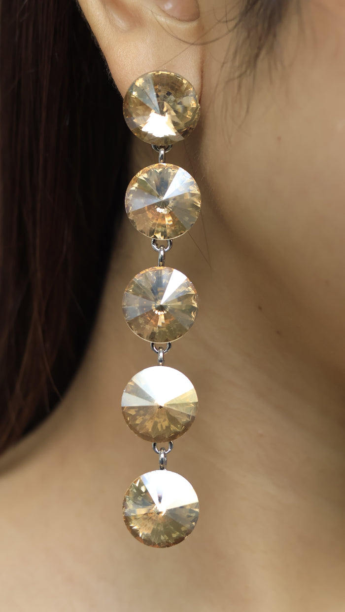 Domina Swarovski Look Alike Anti Tarnish, Stainless Steel Drop Earrings