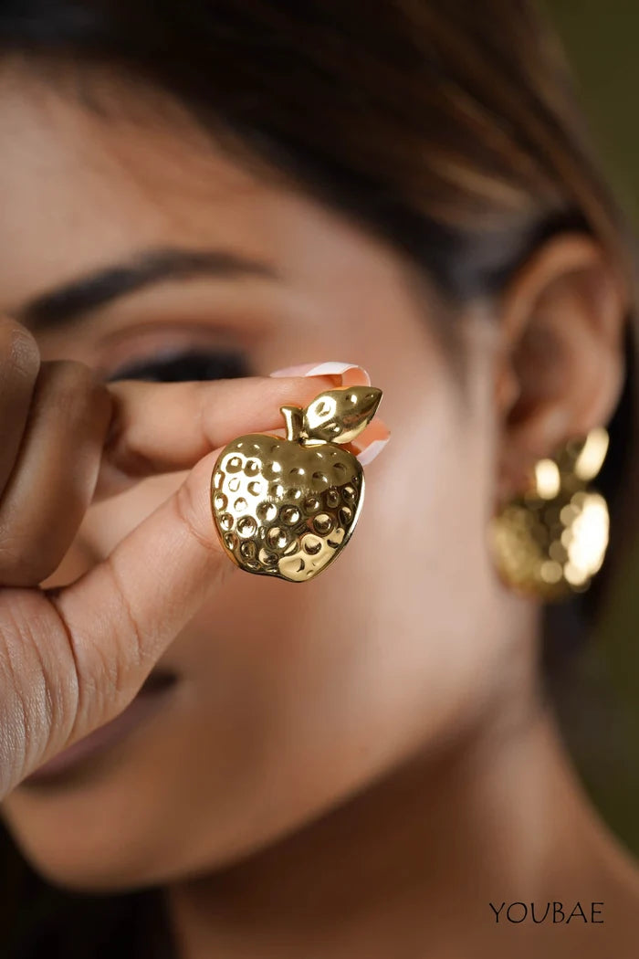 Dotted Apple Studs, Anti-Tarnish Steel Earrings