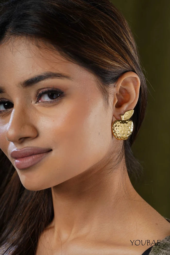 Dotted Apple Studs, Anti-Tarnish Steel Earrings