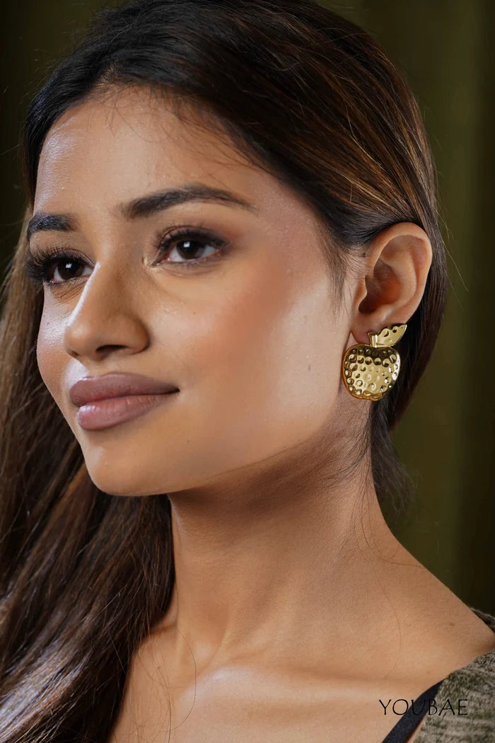 Dotted Apple Studs, Anti-Tarnish Steel Earrings