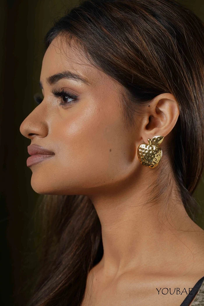 Dotted Apple Studs, Anti-Tarnish Steel Earrings