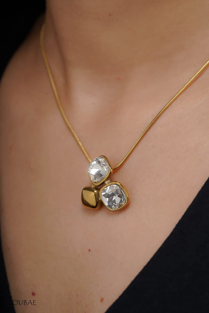 Duo Studded, Trio Anti Tarnish Neckpiece