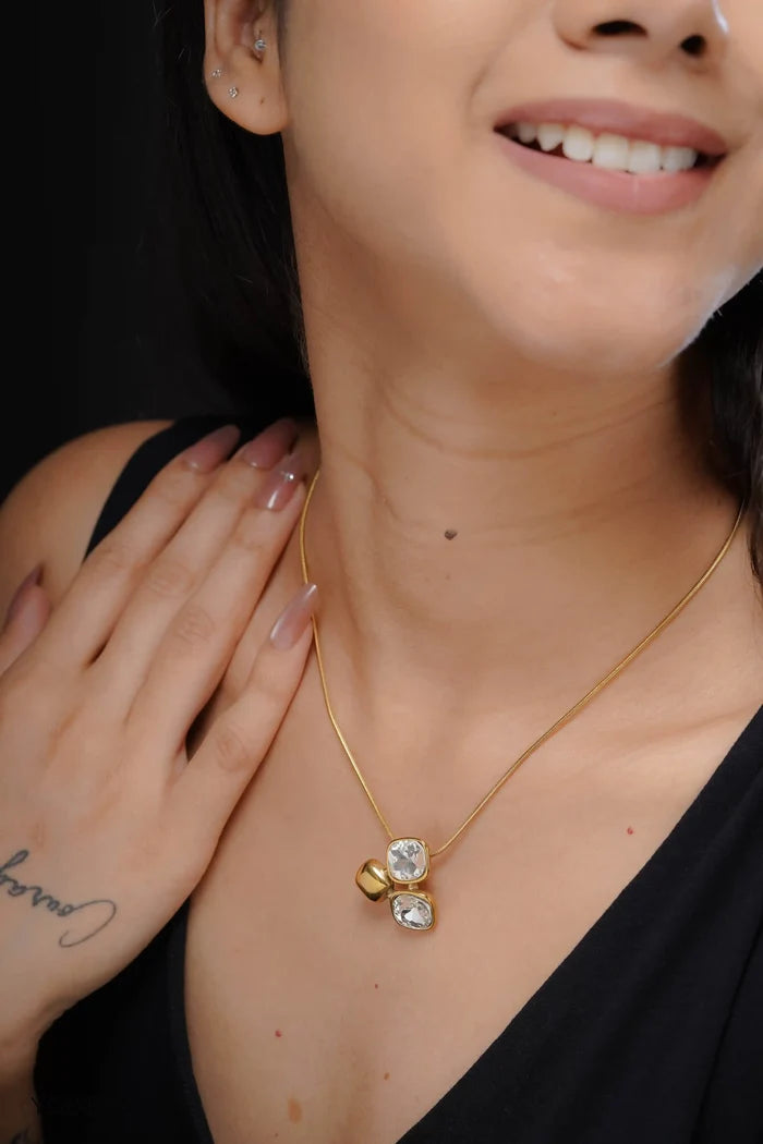 Duo Studded, Trio Anti Tarnish Neckpiece