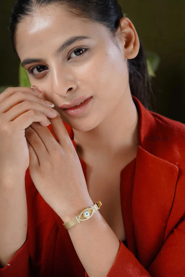 Evil Eye Free Size Adjustable Wrist Band, Watch Look Alike Bracelet