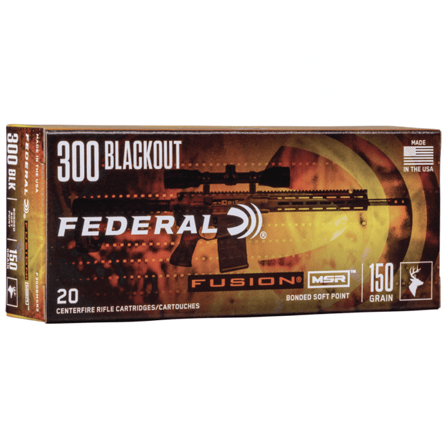 Federal Ammunition 300 AAC Blackout 150 Grain Bonded Spitzer 20 Count