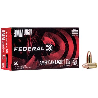 Federal Ammunition 9mm Luger 115 Grain Full Metal Jacket