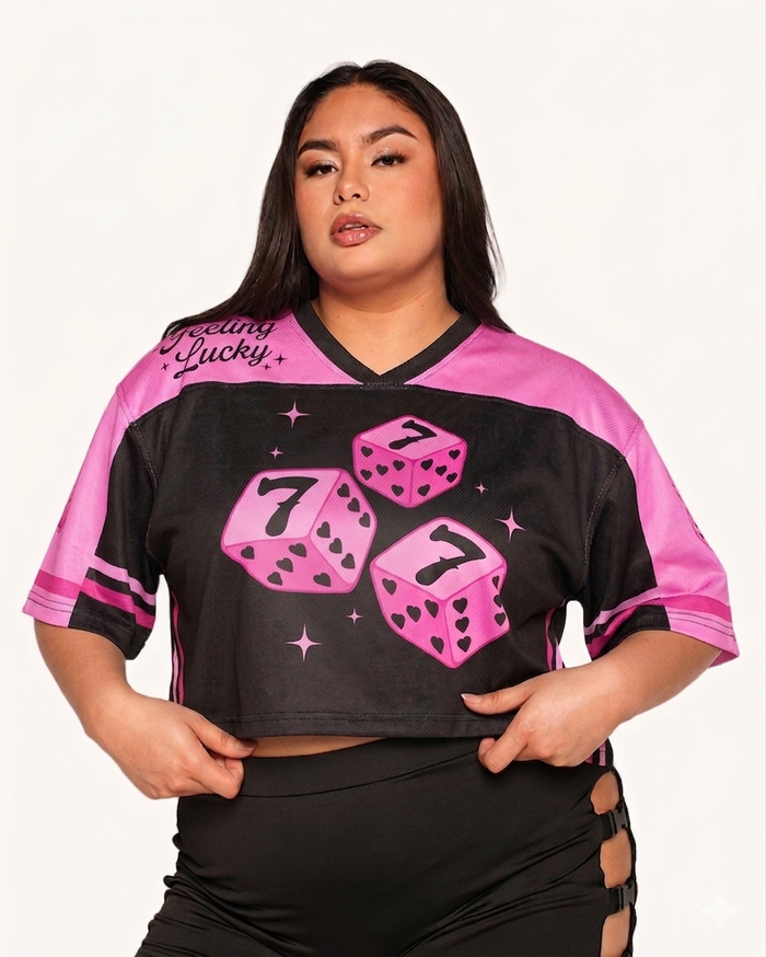 Feeling Lucky Cropped Football Jersey
