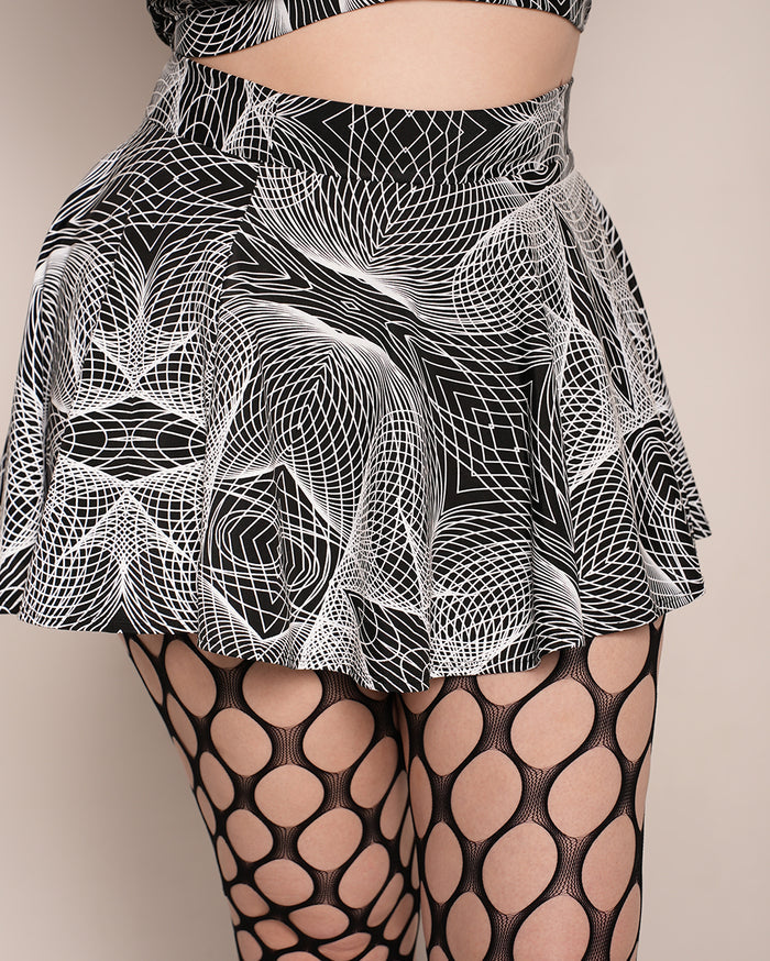 Flashbang Matrix Reflective Mini Skirt