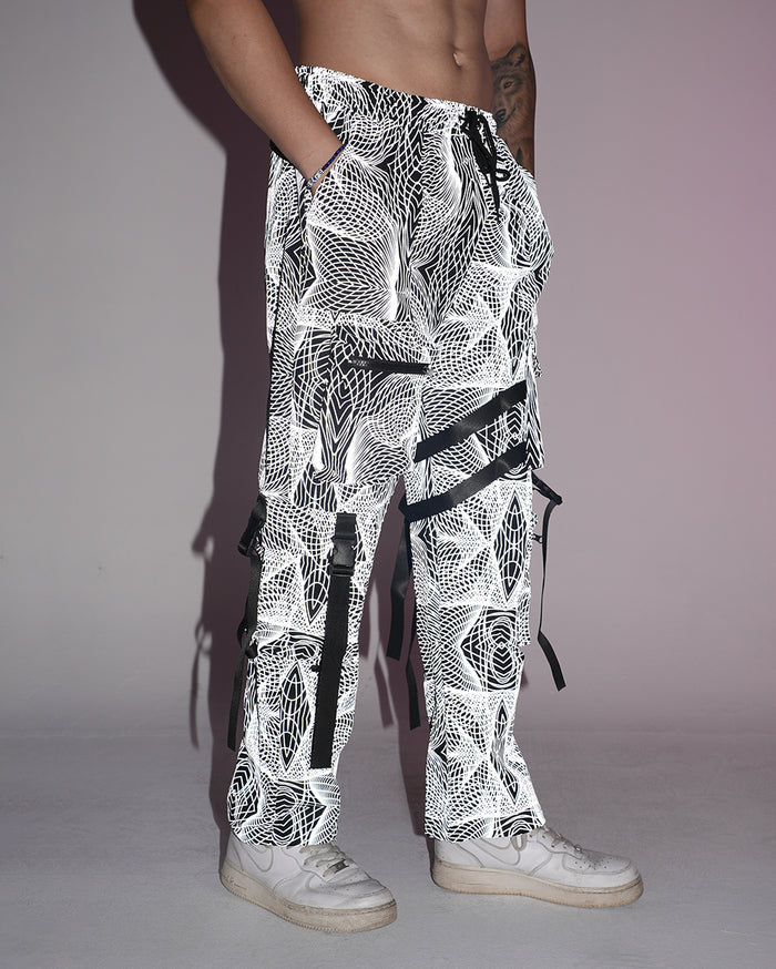 Flashbang Silver Reflective Cargo Joggers