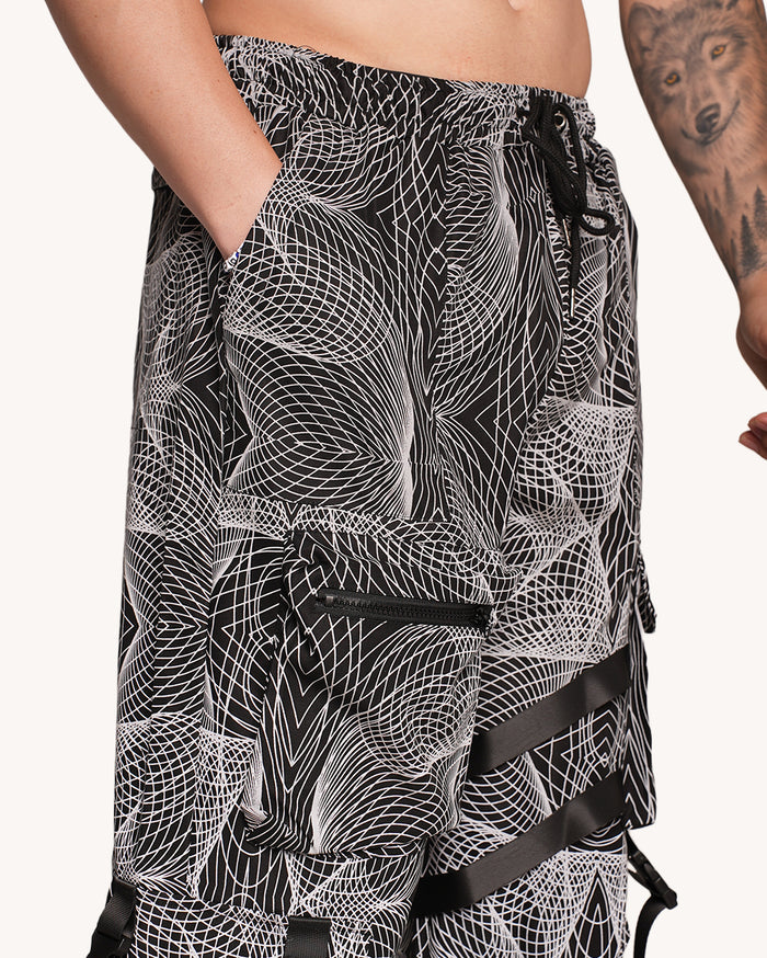 Flashbang Silver Reflective Cargo Joggers