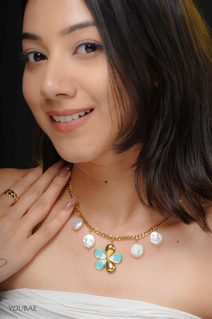Flora Pearl Anti Tarnish Neckpiece