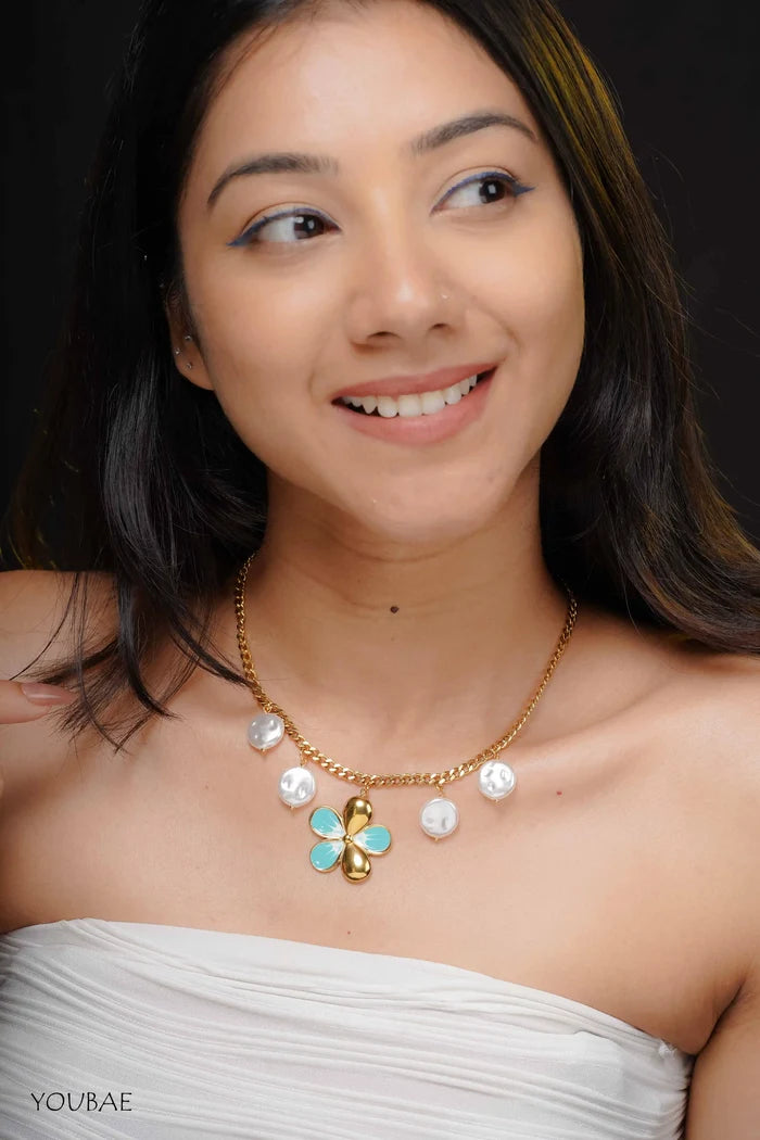 Flora Pearl Anti Tarnish Neckpiece