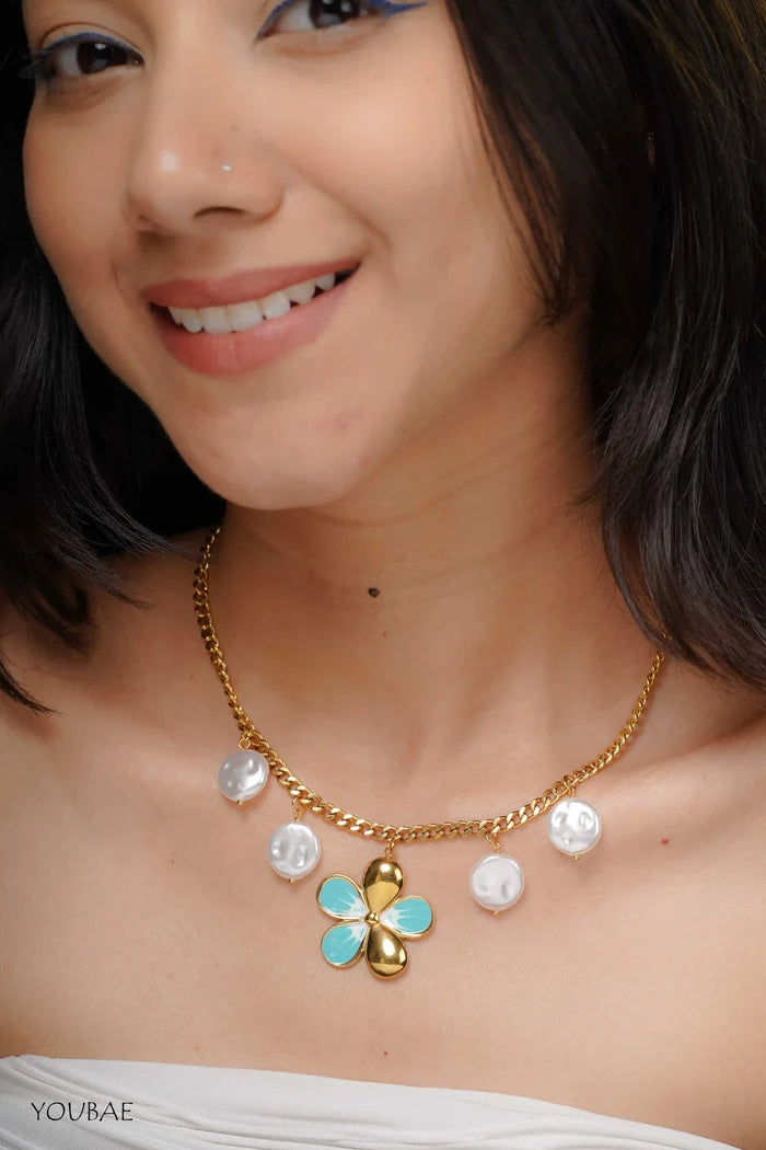 Flora Pearl Anti Tarnish Neckpiece