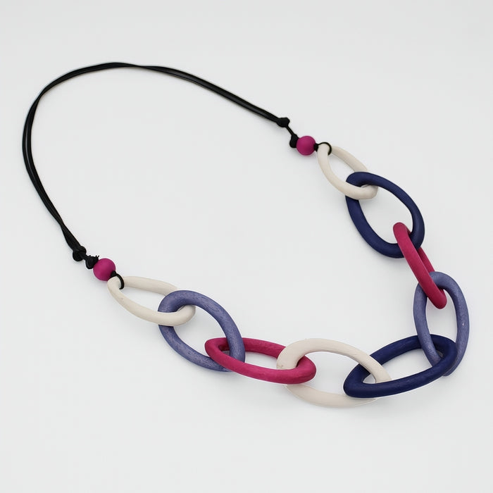 Fuchsia Link Ayla Necklace - Sylca Designs - Chunky Jewelry