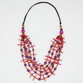 Fuchsia Multi-Strand Lela Necklace - Sylca Designs - Chunky Jewelry