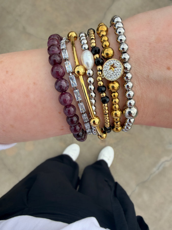 Garnet Beaded Bracelet