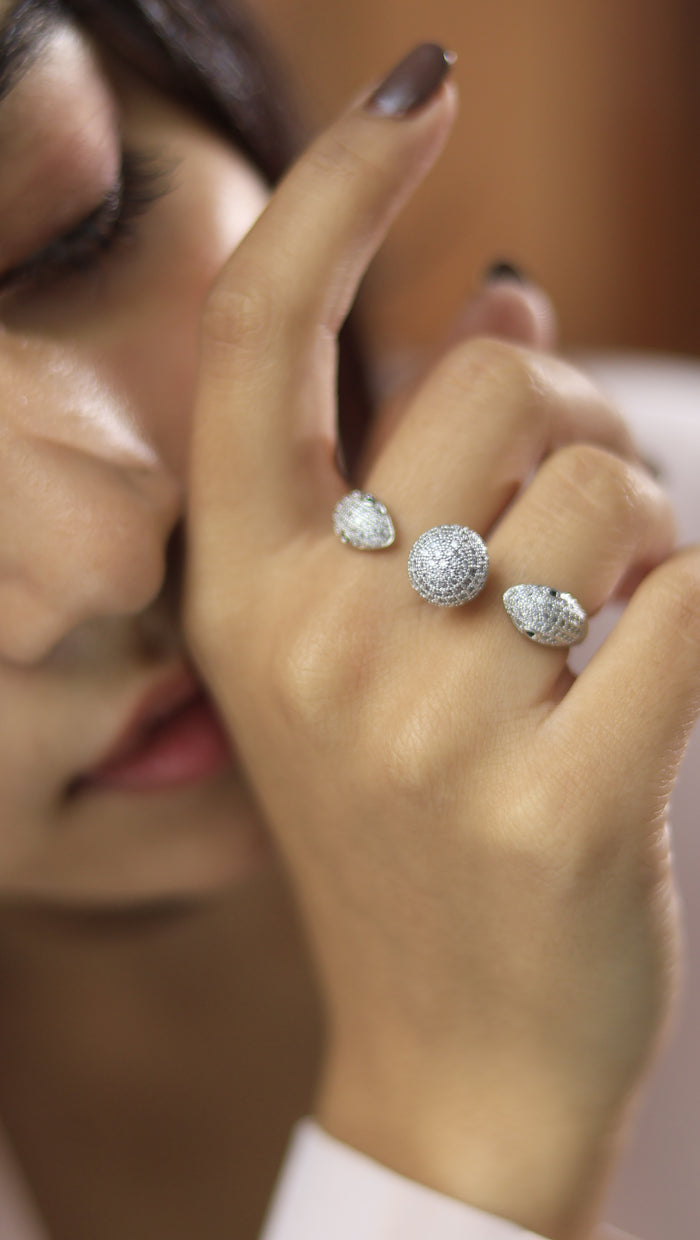 Gheal Statement Two Finger Free Sized Adjustable AD Ring