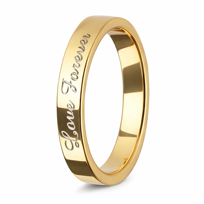 Gold-Plated Tungsten Love Forever Ring -5mm