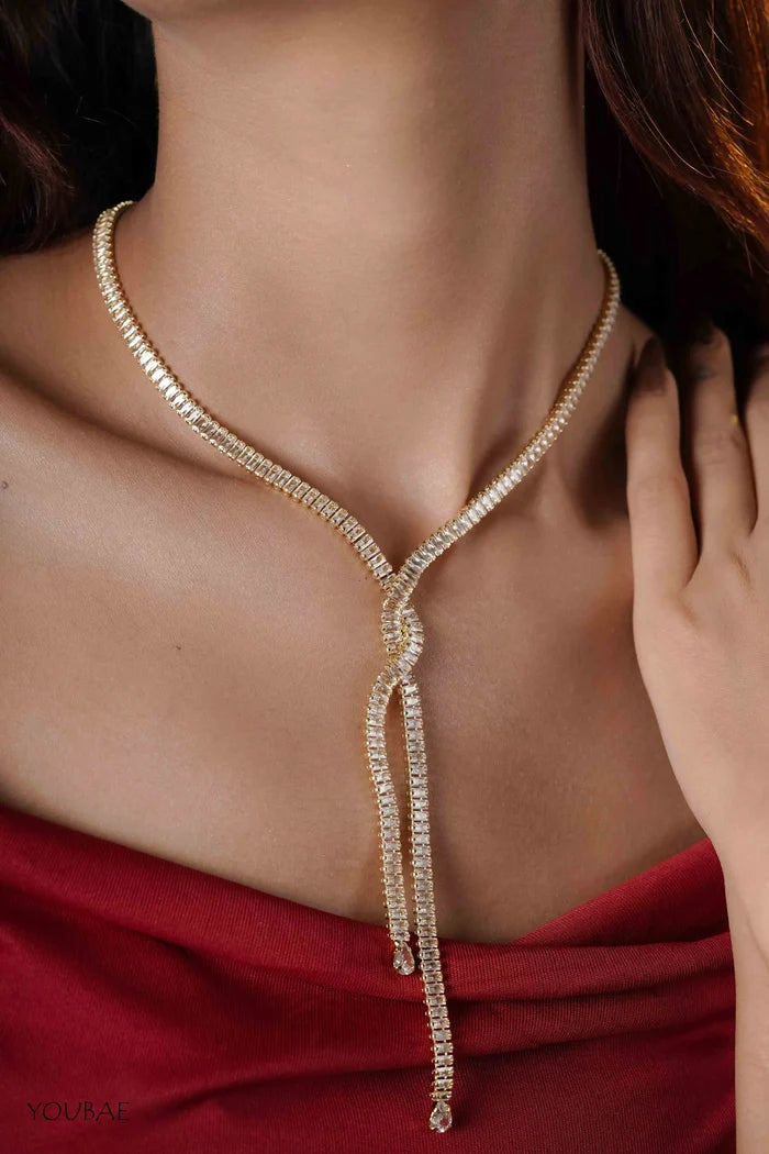Golden Statement Criss Cross Neckpiece