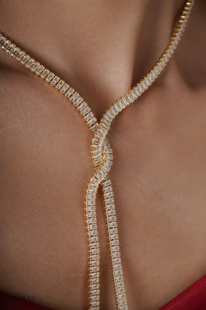 Golden Statement Criss Cross Neckpiece