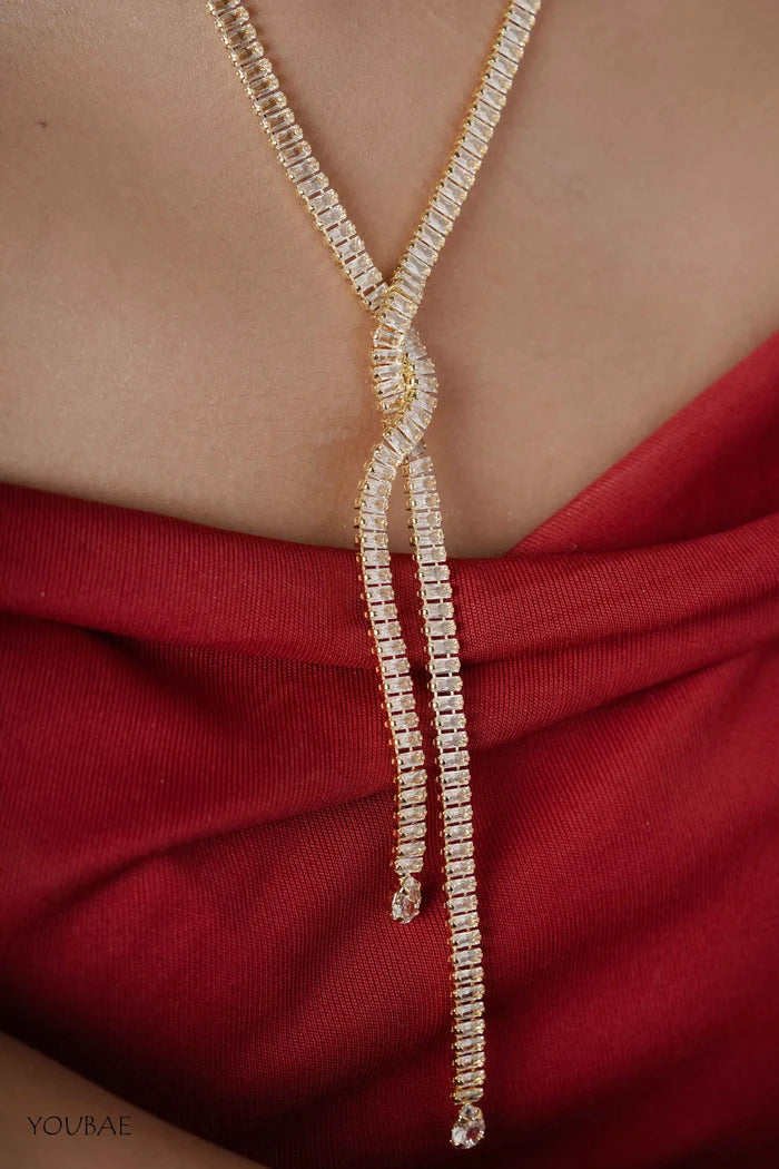 Golden Statement Criss Cross Neckpiece