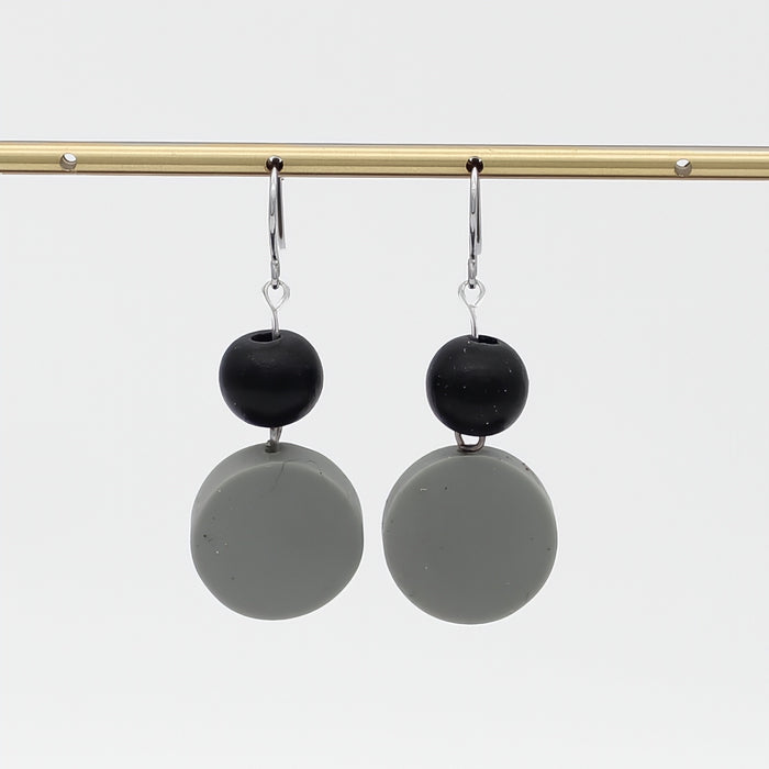 Gray Duo Dangles Earring - Sylca Designs - Chunky Jewelry