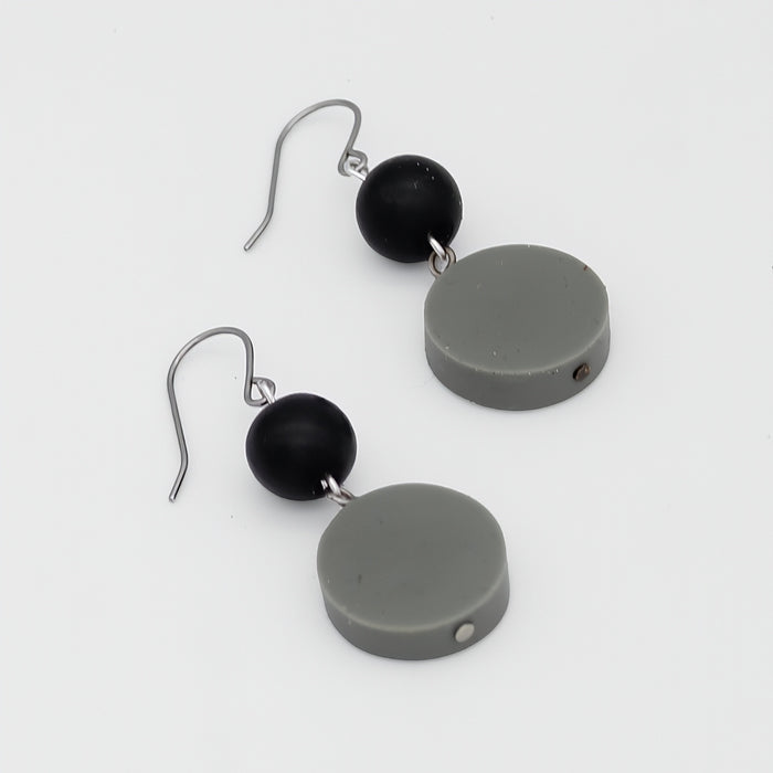 Gray Duo Dangles Earring - Sylca Designs - Chunky Jewelry