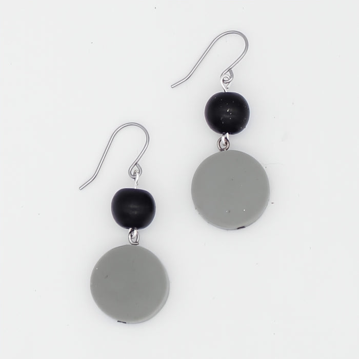 Gray Duo Dangles Earring - Sylca Designs - Chunky Jewelry