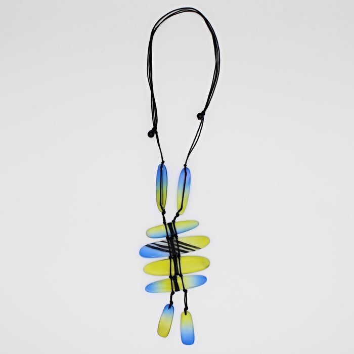 Green and Blue Bennett Pendant Necklace - Sylca Designs - Chunky Jewelry