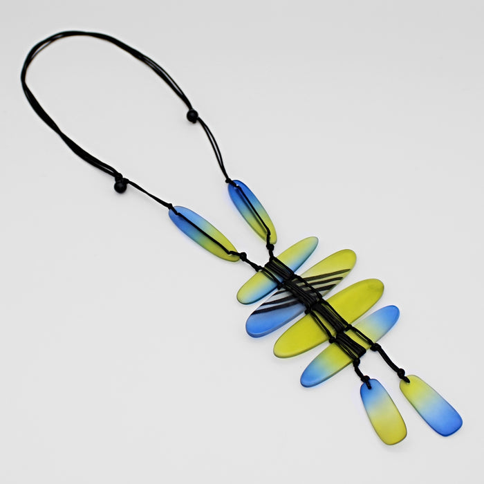Green and Blue Bennett Pendant Necklace - Sylca Designs - Chunky Jewelry
