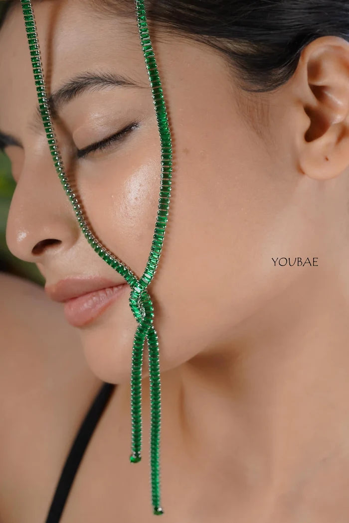 Green Statement Criss Cross Neckpiece