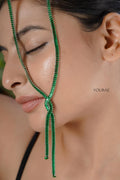 Green Statement Criss Cross Neckpiece