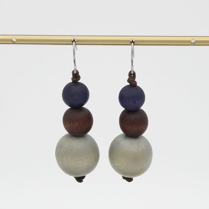 Grey Drop Lela Earrings - Sylca Designs - Chunky Jewelry