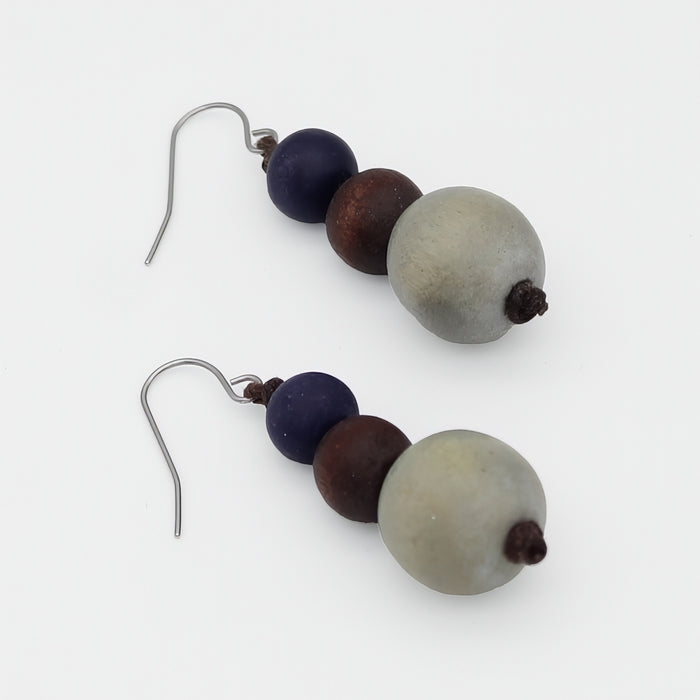 Grey Drop Lela Earrings - Sylca Designs - Chunky Jewelry