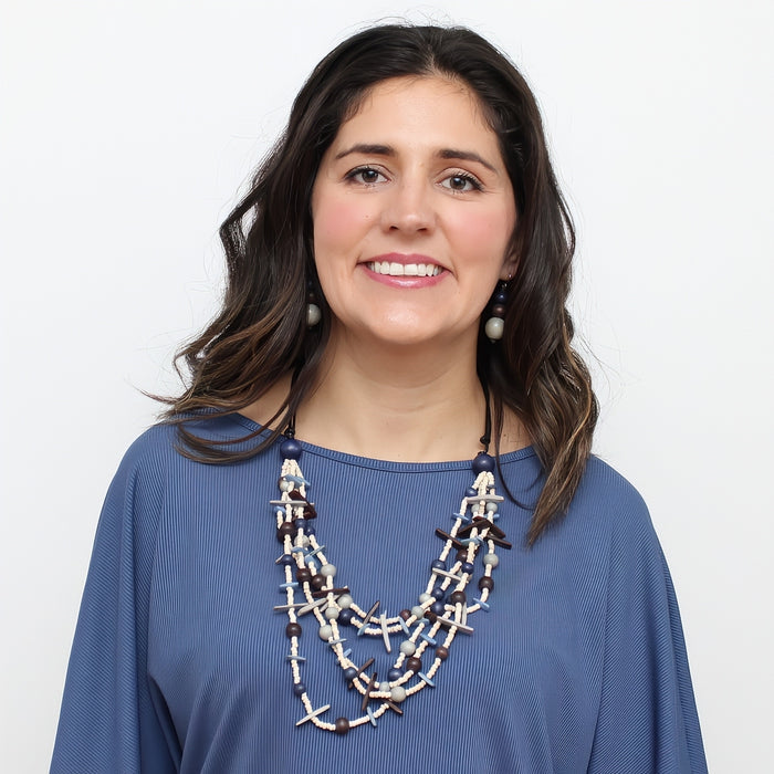 Grey Multi-Strand Lela Necklace - Sylca Designs - Chunky Jewelry