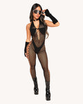 Hard Tech Fishnet Halter Jumpsuit