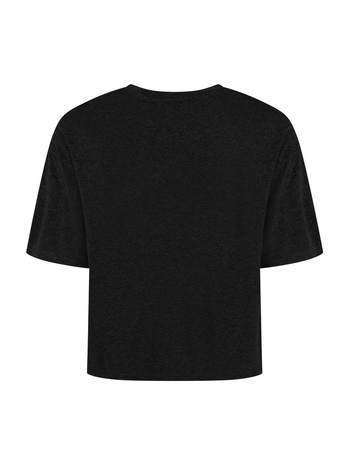 Black t-shirt on a white background